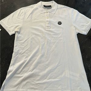 Philipp Plein white front-logo polo shirt Size XL